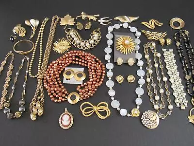 30+ Piece Vintage Mixed Jewelry Lot Coro Napier JJ Carolee Swarovski & Much More • $125