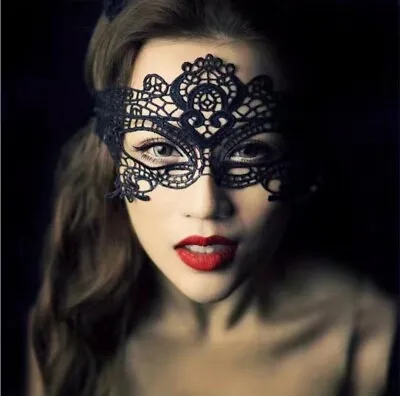 🖤 Fancy Dress Black Lace Mask - Masquerade Party Venetian Sexy • £3.99