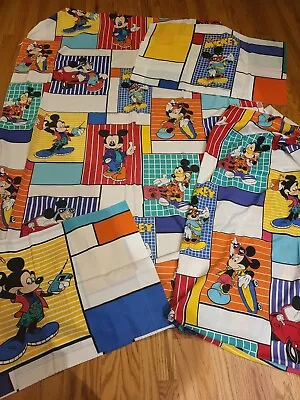 Vintage 1980's Disney  Cool Mickey  Twin Fitted Sheets Pillowcases Pacific  • $19.99
