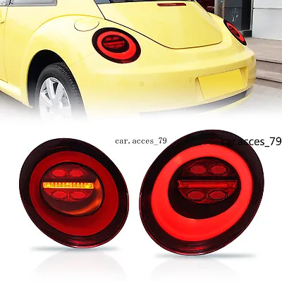 Pair LED Tail Lights W/Sequential Turn Signal Rear Lamps For Beetle 2006-2012 • $488.29