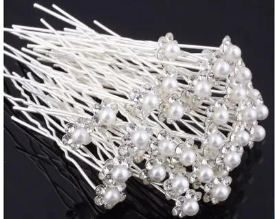 £3.99 • Buy Diamante.Pearl/Silver Plated.Hair Pins.Hair Jewels Brides.Proms.Weddings.Party
