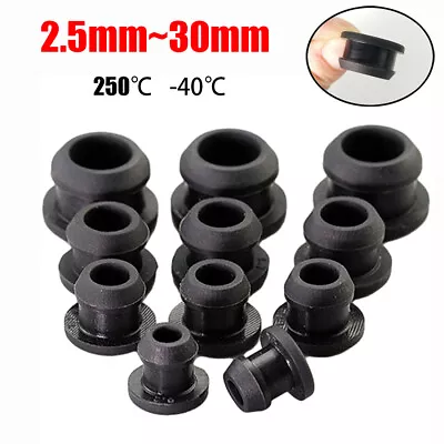 Snap-On Hole Plug Round 2.5mm-30mm Silicone Rubber Blanking Seal Bung Pipe Tube • $12.16