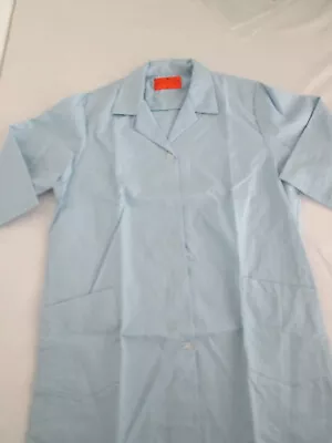 Lab Coat Tunic Smock Paint Shirt Light Blue Cotton Blend  Made In USA NEW • $19.99