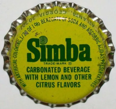 Vintage Soda Pop Bottle Cap SIMBA By Coca Cola Cork Lined Unused New Old Stock • $5.09