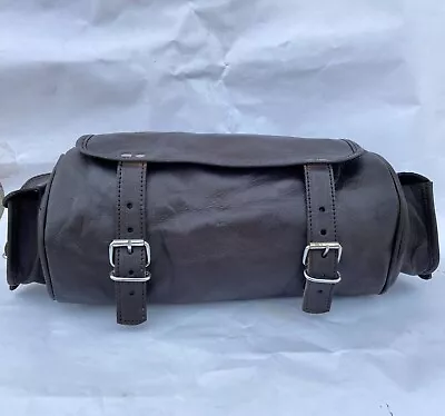 Motorcycle Pannier Leather Front Fork Tool Bag Saddle Bag Storage Pouch Luggage • $45.12