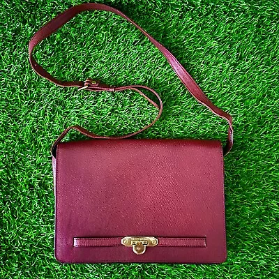 Valentino Garavani Hand Bag Wine Red Leather Vintage Shoulder Cross Body Satchel • $142.49