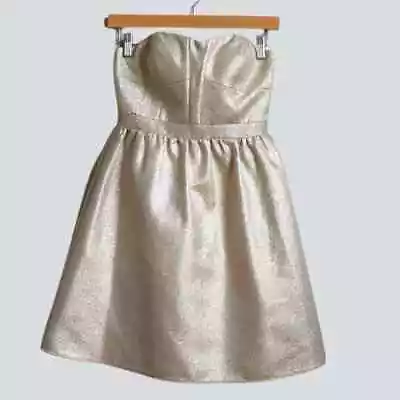 AIDAN MATTOX Women's Gold Strapless Fit & Flare Formal Dress Size 4 • $50