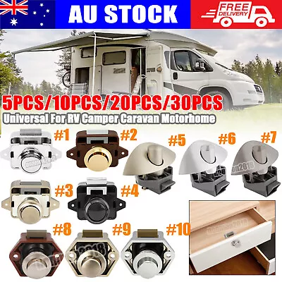 5-30x Push Button Latch Knob Catch Lock Drawer Cupboard Door Caravan Cabinet AU • $24.69