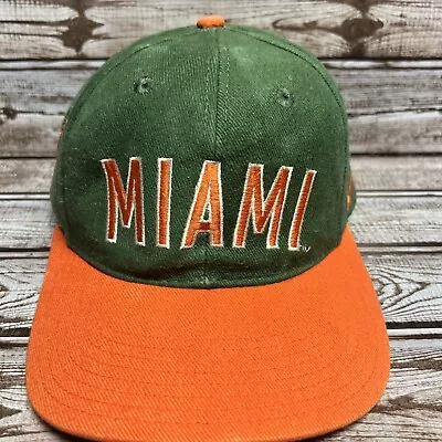 Vintage Nike Hat Cap Adjustable Miami Hurricanes Strapback Green  • $14.55