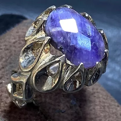 925 Sterling Silver Men' Ring Natural African Blue Sapphire Stone خاتم زفير ازرق • $65