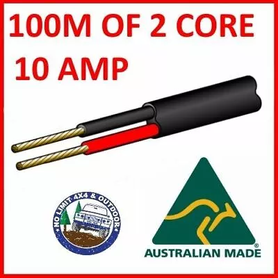 $89.99 • Buy 100m Of 2 Core 10amp Wire Cable Truck Trailer Boat Car Wiring Led Light Kit Auto