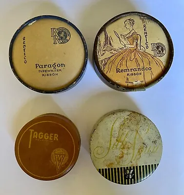 Vintage Lot Of  4 Typewriter Ribbon Tins - Tagger Remington Mittag & Volger • $24