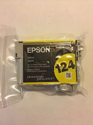 Epson 124 Yellow Color Ink Cartridge OEM Genuine Sealed New • $5.49