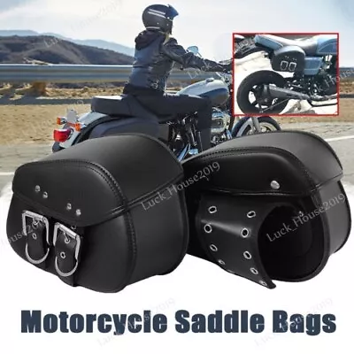 Motorcycle PU Leather Saddle Bag For Yamaha V-Star XVS 250 650 950 1100 1300 AT1 • $58.96