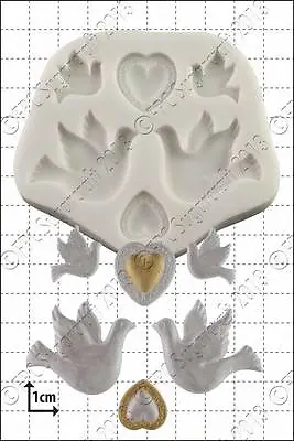 £9.50 • Buy Silicone Mould Doves And Hearts | Food Use FPC Sugarcraft FREE UK Shipping!