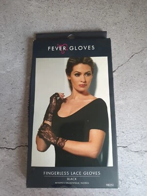 £5.99 • Buy 80s Fingerless Lace Burlesque Gloves Womens Ladies Fancy Dress Accessory
