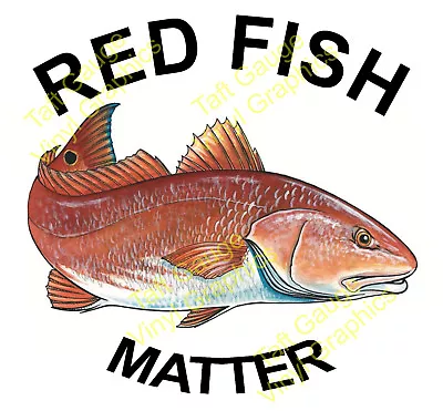 Red Fish Matter Sticker For Car Truck Boat Decal Must Have 8.5  X 10  • $14