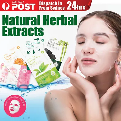 $13.99 • Buy New Herbal Essence Face Sheet Mask Natural Skincare Anti-aging Soothing Sydney
