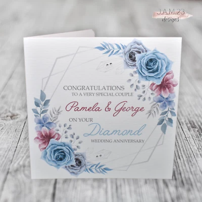 £3.80 • Buy Personalised Diamond 60th Wedding Anniversary Card