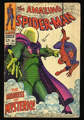 Amazing Spider-Man #66 VG+ 4.5 Mysterio Appearance! Romita Cover! Marvel 1968 • $64