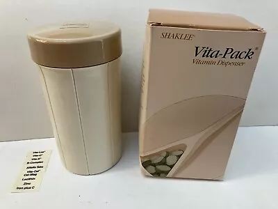 Shaklee Vita-Pack 7  Vitamin Dispenser 8 Compartments Beige Original Vintage NEW • $32.95