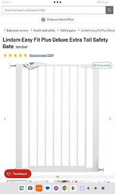 Lindham Easy Fit Plus Deluxe Extra Tall Pressure Fit Safety Gate • £24