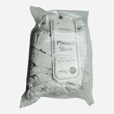 American Baby Company Playard Sheet White Grey Star Pack N Play Sheet • $15