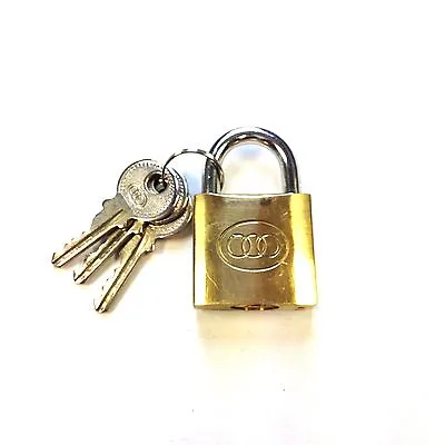 £5.95 • Buy Tri-Circle Solid Brass Padlock With 3 Keys -32mm