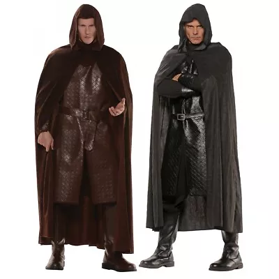 Hooded Cape Adult Medieval Renaissance Costume Cloak Fancy Dress • $23.26