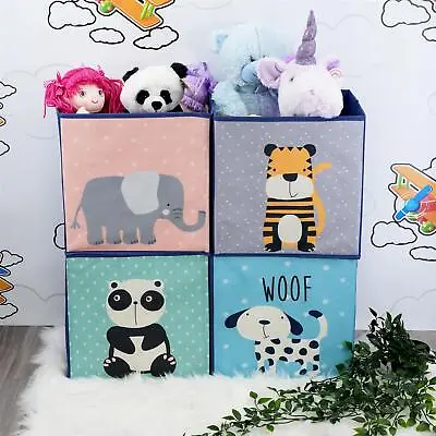 Animal Design Storage Box Foldable Cubes Toy Chest Kids Room Organiser Basket • £4.49