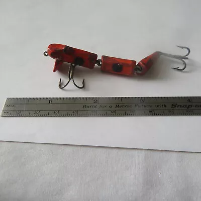 Fishing Lure  Unknown 3   Double Jointed  Minnow  Plastic Flat Sides Red & Black • $2.99