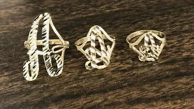 10K Solid Yellow Gold Cursive Letter Initial Alphabet Rings {YOUR RING SIZE} • $128.88