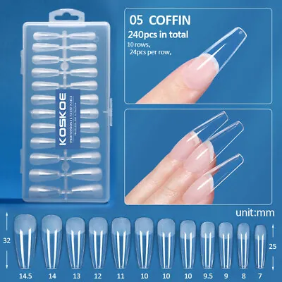 240Pcs Removable False Nail Tips Transparent Color Card Display Rack Board Tool • $3.13