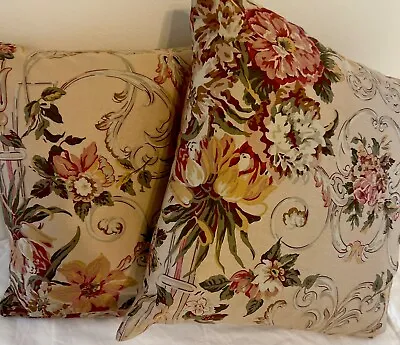 Ralph Lauren Guinevere Throw Pillows Square Zip Feather Insert Set Of 2 • $55