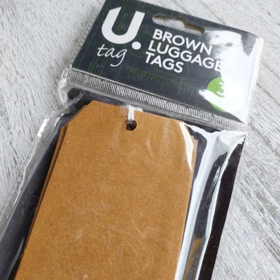 £2.25 • Buy Luggage Style Labels Tags 30 Pack Brown Kraft Colour For Craft Gifts 5” X 2.5”