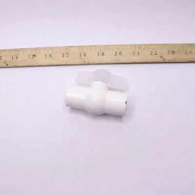 Threaded Compact Ball Valve PVC White With Clear Handle 1/2  1005WT  • $1.95