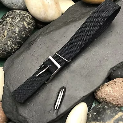 5/8  Black Nylon Slip-Through 1pc Military Surplus Unused Nos Vintage Watch Band • $14.95