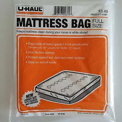 Mattress Bag Full Size – Moving & Storage Cover For Mattress Or Box Spring - New • $4.95