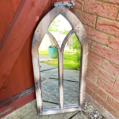 £79.99 • Buy Large Decorative Church Gothic Arched Door Wooden Frame Garden Wall Mirror 75cm