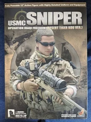 Hot Toys 1/6 USMC OIF SNIPER Desert Tiger BDU Ver. Military Figure Limited Used • $434.46