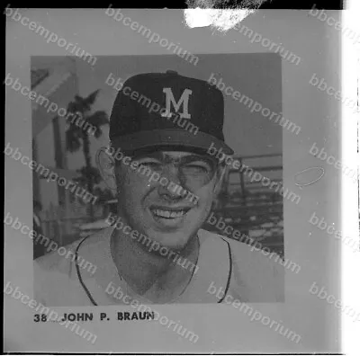 John Braun Milwaukee Braves Medium Frame Negative - Jim Rowe Archive W626 • $10