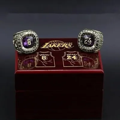 Lakers Kobe Bryant Championship #8 And #24 Replica Rings With Wooden Display Box • $59.99