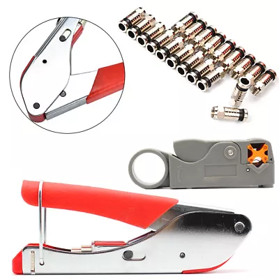 £13.29 • Buy Connector Compression Tool For RG6 RG59 F Fitting Coaxial Cable Crimper Stripper
