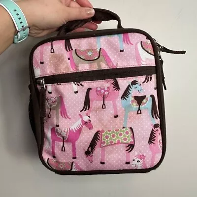 Pottery Barn Kids Pink And Brown Horses Lunch Box • $9.99