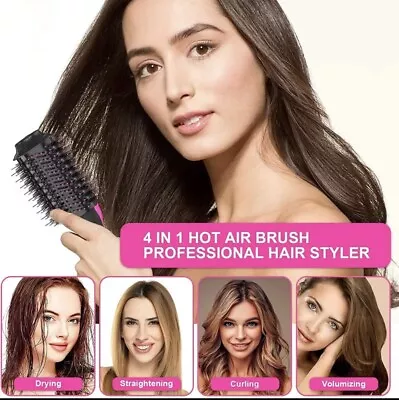 4-in-1 Hot Air Style Curler Hair Dryer Styling Roll Hair Brush Comb Hairdryer AU • $39.99