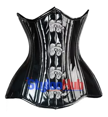 Heavy Duty Double Steel Boned Waist Training PVC Underbust Tight Shaper C20P • £39.99