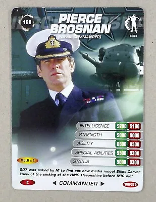 1 X 007 Spy Card # 180 James Bond Pierce Brosnan (Naval Commander) • £2.19