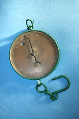£125 • Buy Vintage Salter 235T Trade Spring Balance 200lb Scales Brass Faced Butchers Shop