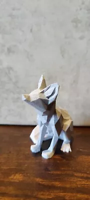 £0.99 • Buy Low Poly Fennec Fox 3d Printed Uk In PLA White Marble