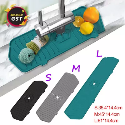 $12.93 • Buy Silicone Faucet Mat Kitchen Protector Faucet Absorbent Mat Sink Splash Guard
